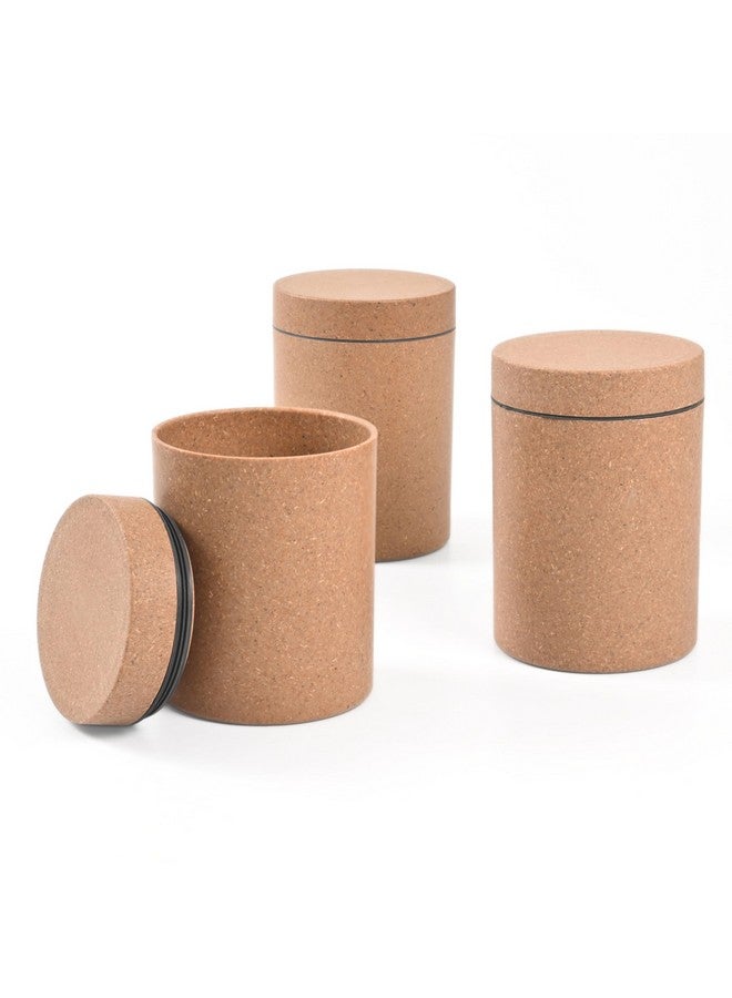 Eha Earth Friendly Canister with Air Tight Lid | Food Storage Container Jars Set of 3 | Microwave Safe | Made with Rice Husk and Bamboo Fibers | 700ml | Tortilla - Image 1
