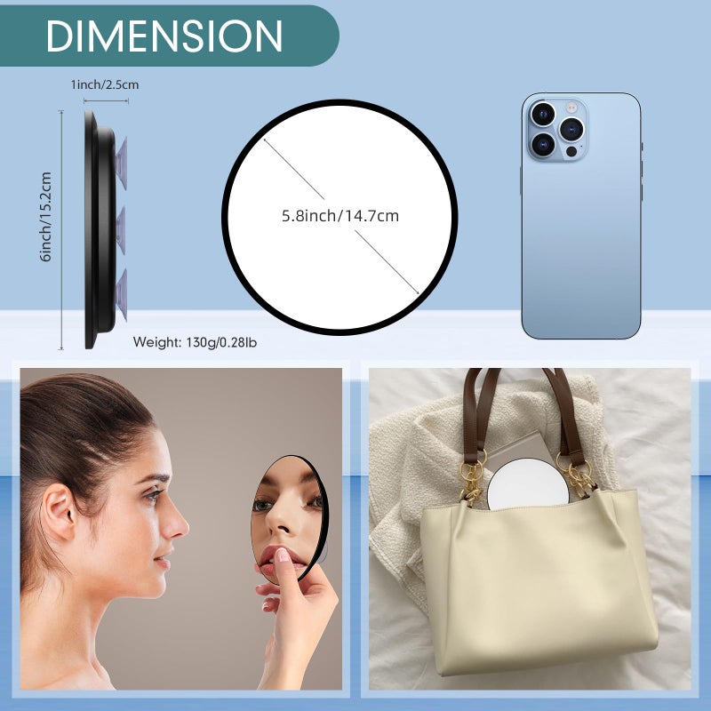 Suupvaor Magnifying Mirror 40X With Suction Cups  Large 6Inch Travel 40X Magnified Round Makeup Mirror With High Magnification  Make Up Mirror With Tweezers Sets - Image 4