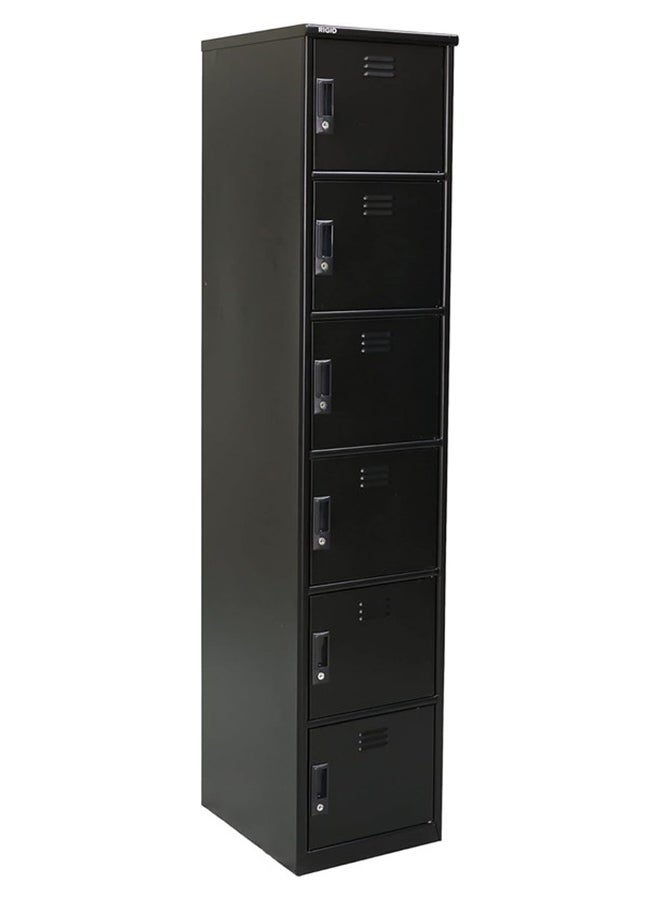 RIGID خزانة فولاذية منحنية 6 أبواب باللون الأسود 180x38x46.5 سم - Image 3