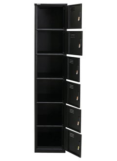RIGID Steel Curved 6 doors Locker Black 180x38x46.5cm  - Image 4