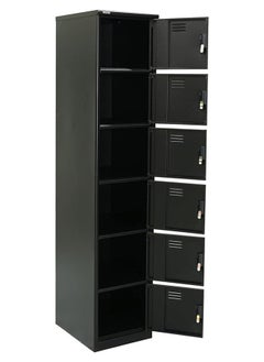 RIGID Steel Curved 6 doors Locker Black 180x38x46.5cm  - Image 2