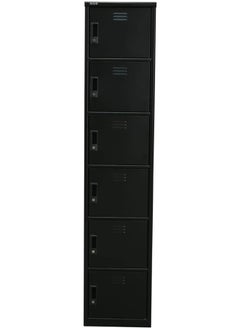 RIGID Steel Curved 6 doors Locker Black 180x38x46.5cm  - Image 5