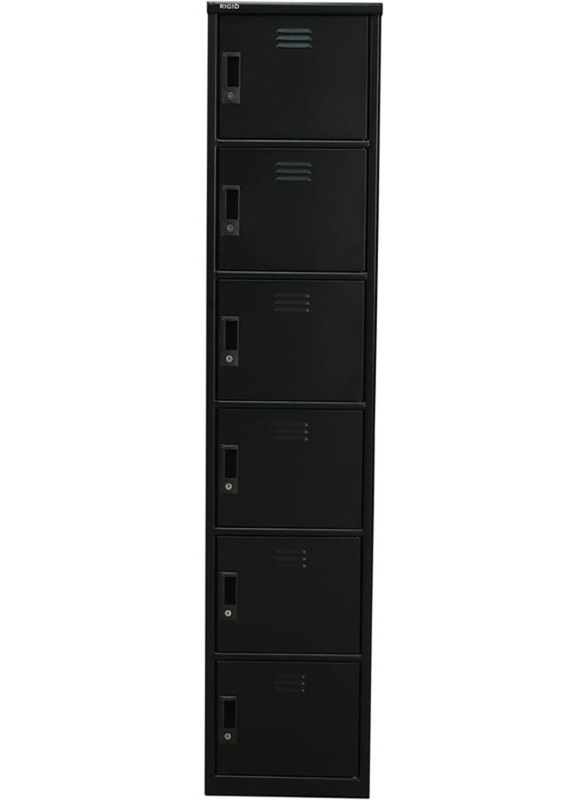 RIGID خزانة فولاذية منحنية 6 أبواب باللون الأسود 180x38x46.5 سم - Image 5