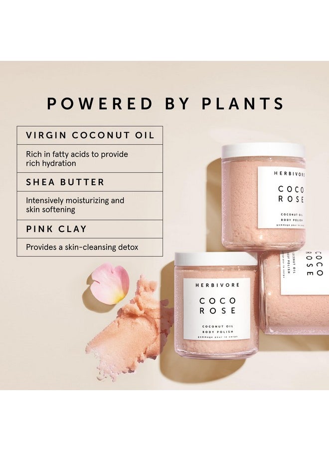 HERBIVORE HERBIVORE Coco Rose Exfoliating Body Scrub - Cleansing Detox with Pink Clay, Moisturizing Coconut Oil & Shea Butter, Plant-based, Vegan, Cruelty-Free, 8 oz  - Image 4