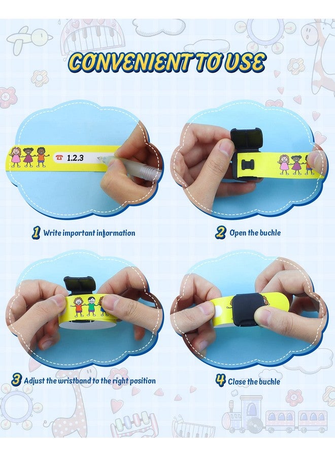 YETOOME 16 Pieces Children Safety Id Wristband, Reusable Identification Bracelets Adjustable Waterproof Id Bands For Boys And Girls (16 Styles) - Image 3