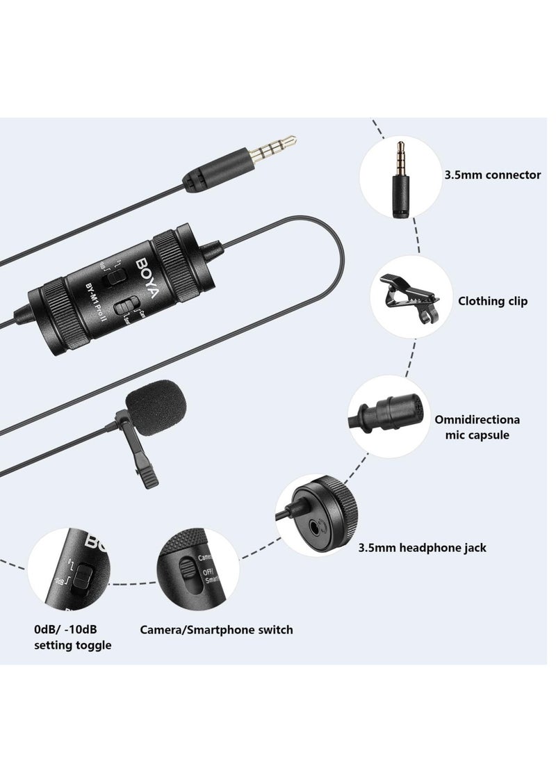 BOYA - BOYA by-M1 Pro II Lavalier Microphone Noise Cancelling Omnidirectional Mic with Monitoring Port for YouTube Tiktok Interview Broadcast Content Creation - Image 1