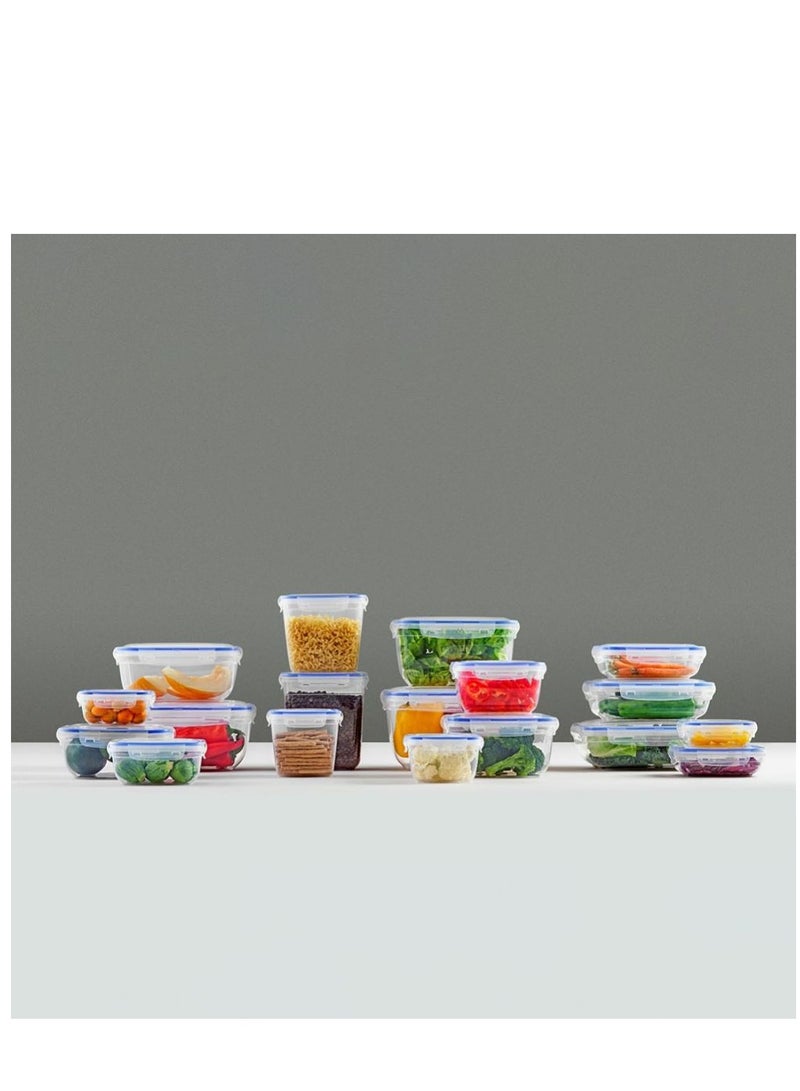 Dunya Plastik Seal rectangular storage container 3 piece set made of BPA free plastic airtight clip lid dishwasher & freezer safe easy store fruit & vegetables 1000-1800-3000 23L,17W,13H transparent - Image 3