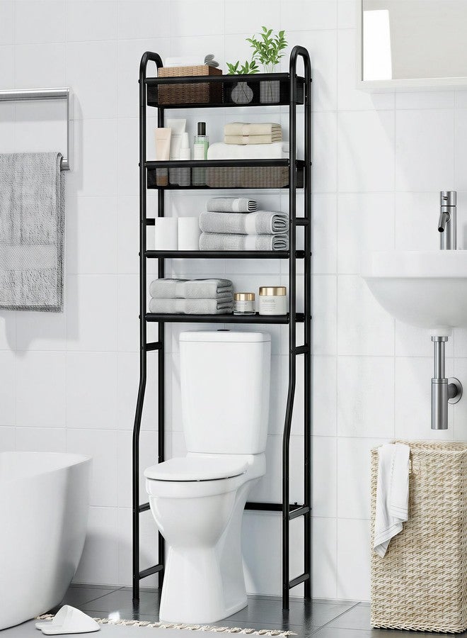 STORAGEIDEAS 4-Tier Over The Toilet Storage Shelf and Rack | Above Toilet Organizer with Metal Frame & Vinyl Mesh, Space-Saving Unit for Bathroom and Laundry Room, Black - Image 2