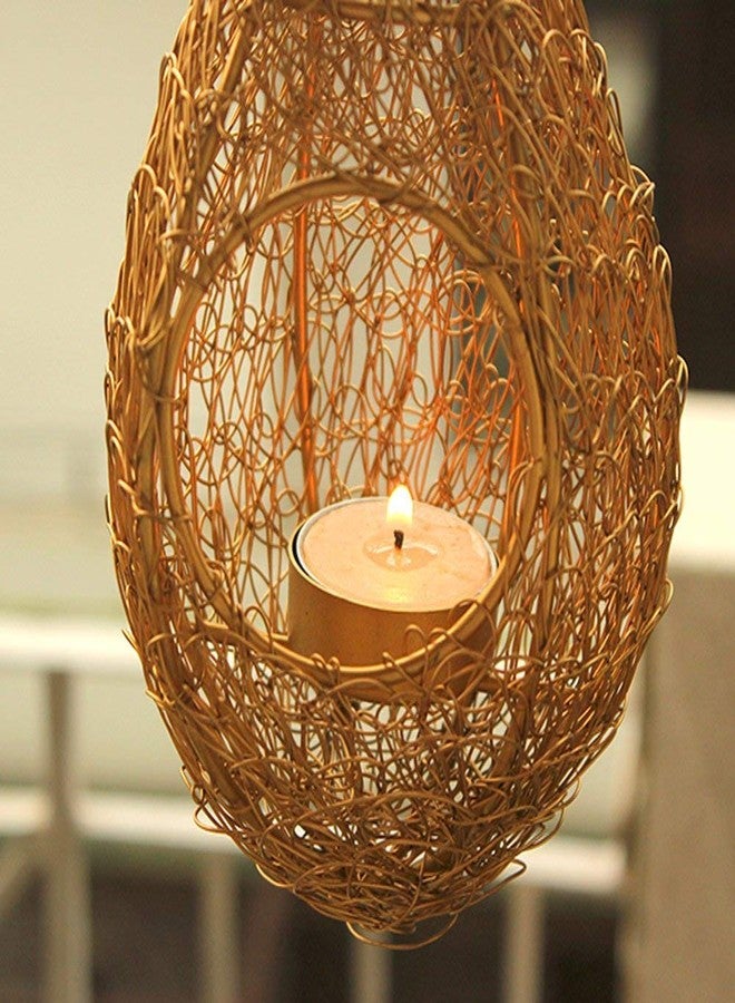Brass Gallery حامل شموع معلق على شكل عش طائر من النحاس (التصميم 1) - Image 3