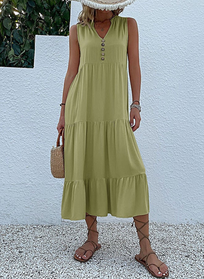 Yailla Summer Vest Skirt Sleeveless Loose Casual Dress 