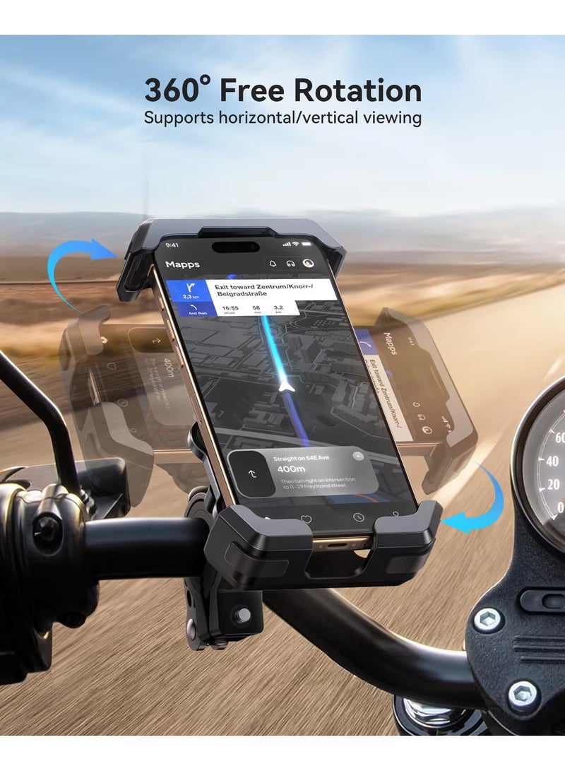 JOYROOM Shockproof 360° Rotating Adjustable Bike Phone Holder with Secure Lock & Vibration Absorption – One-Handed Operation, Strong Grip, Universal Fit for All Smartphones – Road & MTB Handlebar Compatible for Cycle, Bike, Scooters and more  - Image 4