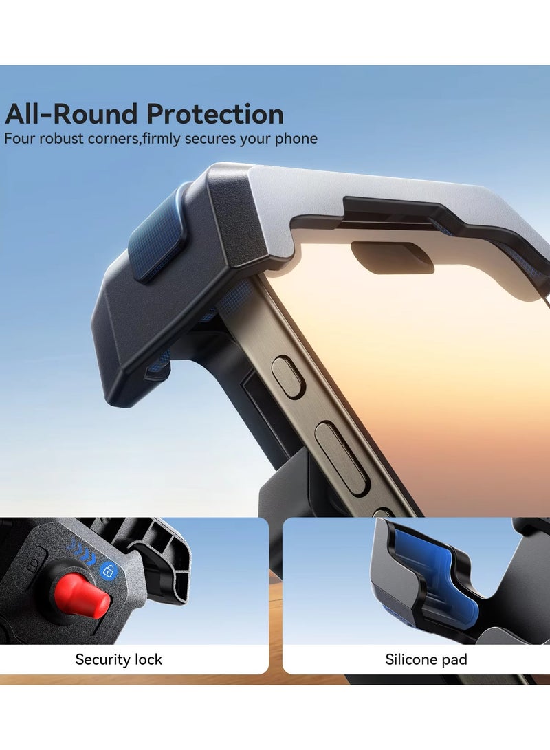 JOYROOM Shockproof 360° Rotating Adjustable Bike Phone Holder with Secure Lock & Vibration Absorption – One-Handed Operation, Strong Grip, Universal Fit for All Smartphones – Road & MTB Handlebar Compatible for Cycle, Bike, Scooters and more  - Image 3