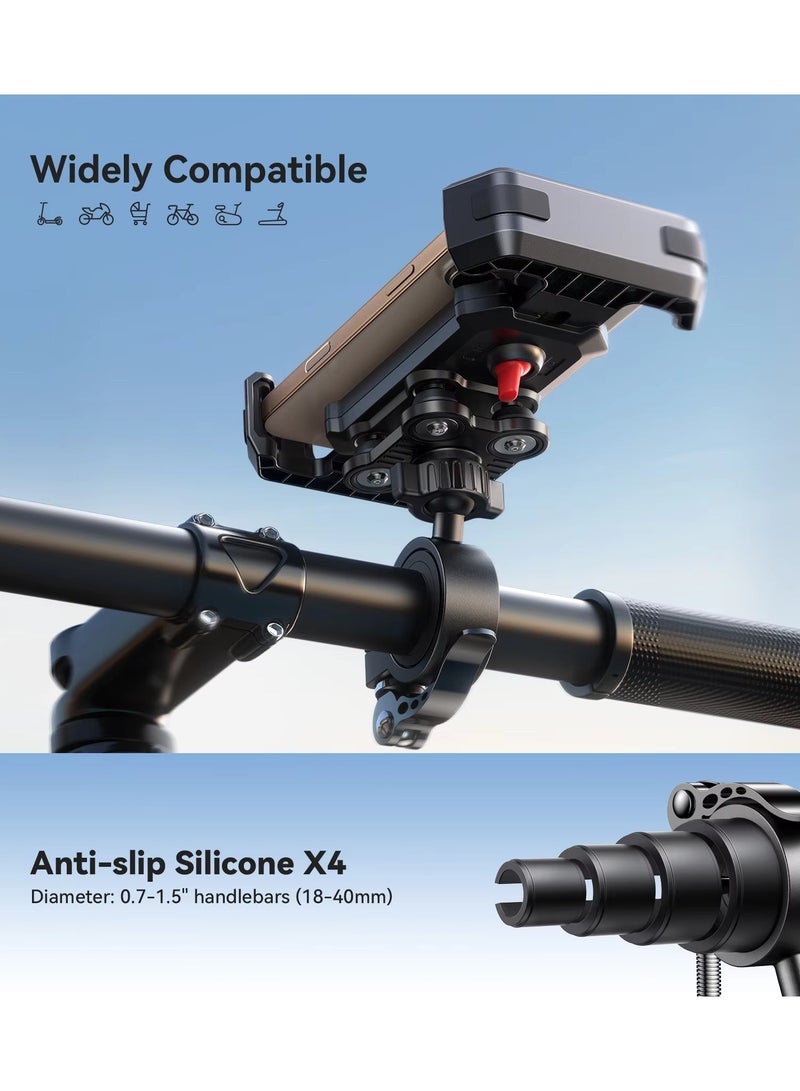 JOYROOM Shockproof 360° Rotating Adjustable Bike Phone Holder with Secure Lock & Vibration Absorption – One-Handed Operation, Strong Grip, Universal Fit for All Smartphones – Road & MTB Handlebar Compatible for Cycle, Bike, Scooters and more - CE Certified - Image 5
