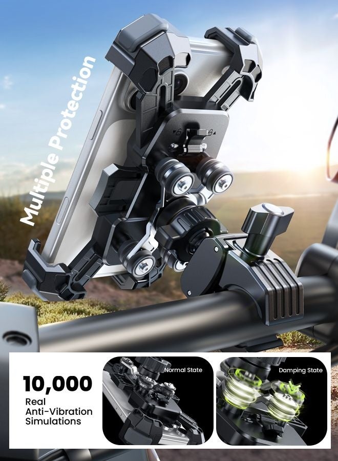 JOYROOM Shockproof 360° Rotating Adjustable Bike Phone Holder with High Quality Vibration Absorption Technology & Secure Lock – One-Handed Operation, Strong Grip, Universal Fit for All Smartphones – Road & MTB Handlebar Compatible for Cycle, Bike, Scooters and more - CE Certified (Engineered for your Phone's Safety) - Image 3