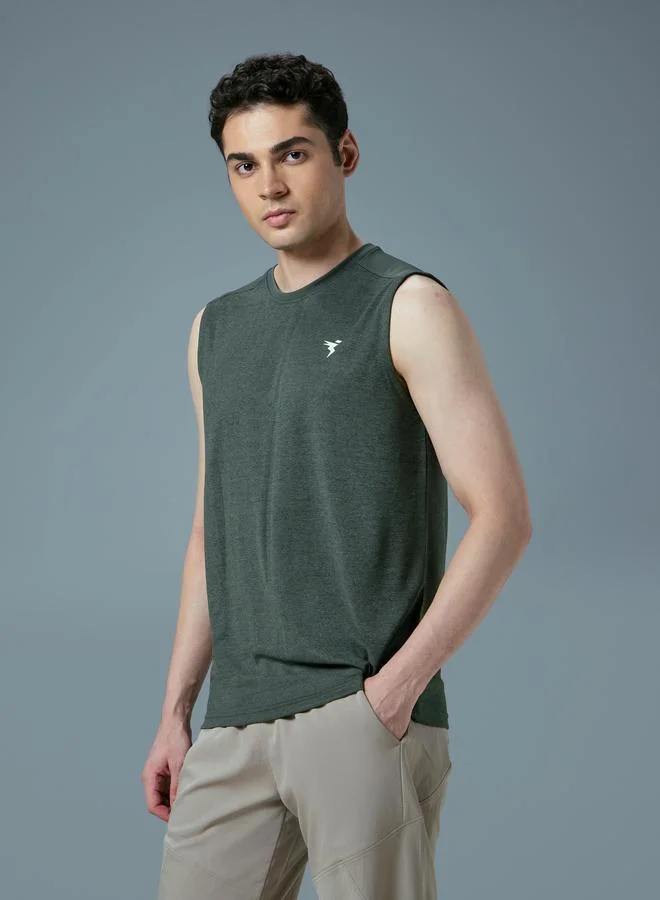 تكنوسبورت Technosport Men Melange Slim Fit Sports Innerwear Vest