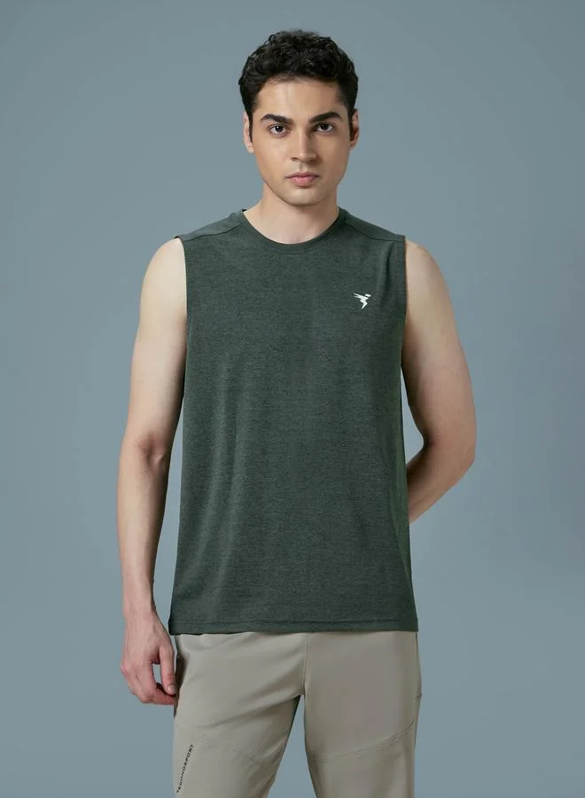 تكنوسبورت Technosport Men Melange Slim Fit Sports Innerwear Vest