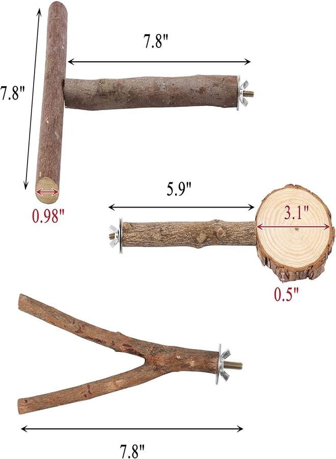 Birds, logs, poles, branches, standing, chewing and biting toys-3-piece set - Image 4