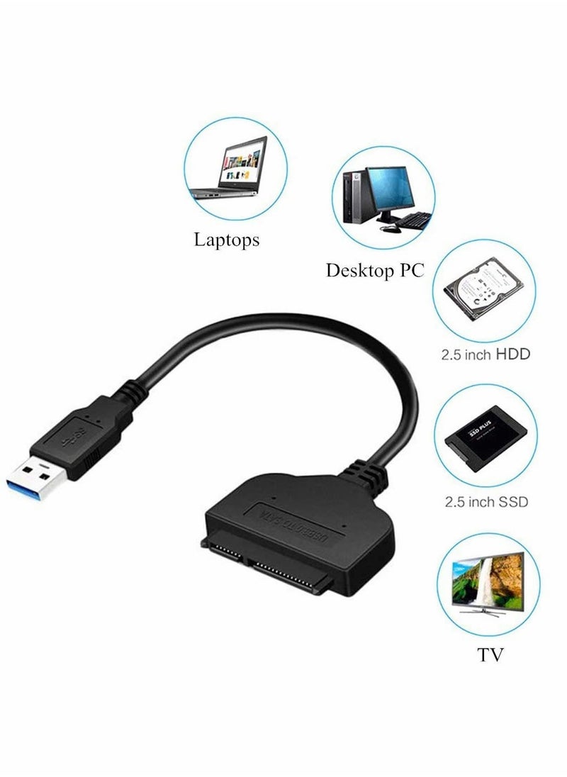 SYOSI - USB Cable to SATA 3.0 III Hard Drive Adapter for USB1.0/USB1.1/USB2.0 and 2.5 inch SATA/SATA2.0/SATA3.0 Disk Support SSD & HDD Data Transfer UASP - Image 1