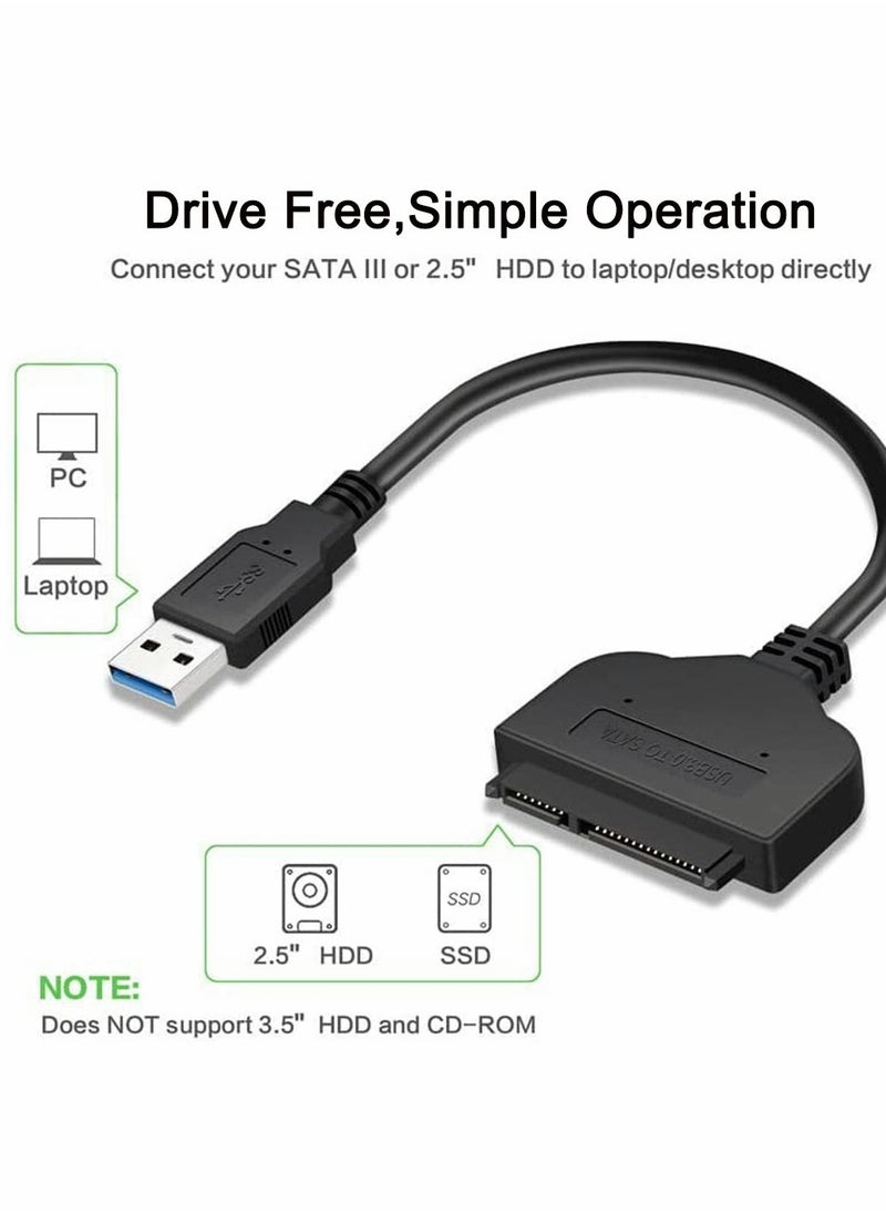 SYOSI - USB Cable to SATA 3.0 III Hard Drive Adapter for USB1.0/USB1.1/USB2.0 and 2.5 inch SATA/SATA2.0/SATA3.0 Disk Support SSD & HDD Data Transfer UASP - Image 1
