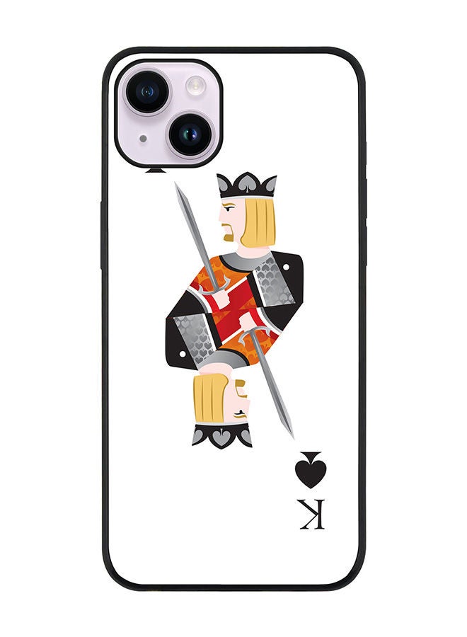 Stylizedd Rugged Black edge case for Apple iPhone 14 Slim fit Soft Case Flexible Rubber Edges Anti Drop TPU Gel Thin Cover - King Of Spades - Image 1