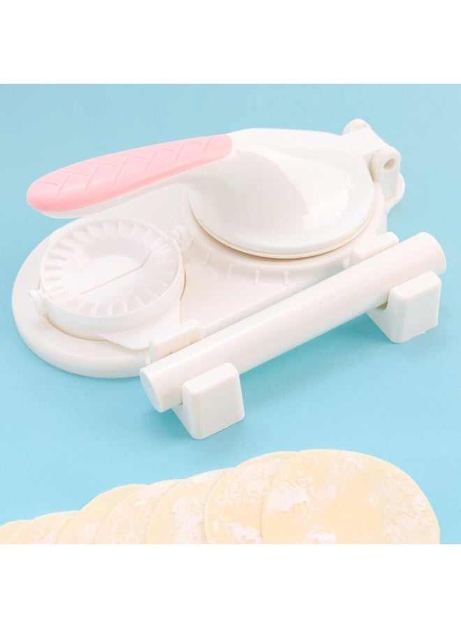 Kimaya Manual Dumpling Maker Press – Quick & Easy DIY Dumpling, Ravioli, Wonton, Pierogi & Pastry Dough Wrapper Machine for Home Kitchen & Italian Rolls (Pastel Pink) - Image 3