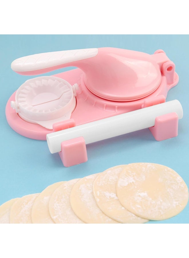 Kimaya Manual Dumpling Maker Press – Quick & Easy DIY Dumpling, Ravioli, Wonton, Pierogi & Pastry Dough Wrapper Machine for Home Kitchen & Italian Rolls (Pastel Pink) - Image 2