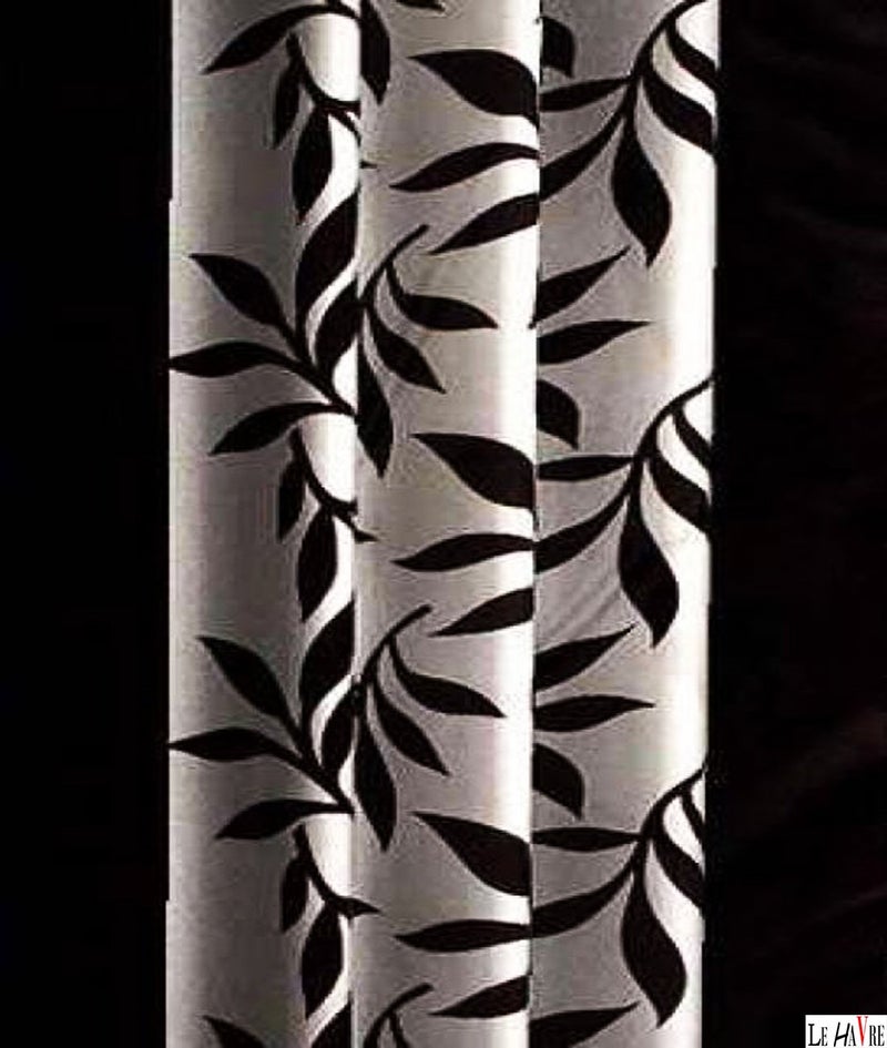 Milan Polyester Floral Window Curtain, Window 3 Feet, Black, Pack of 2 - Image 3