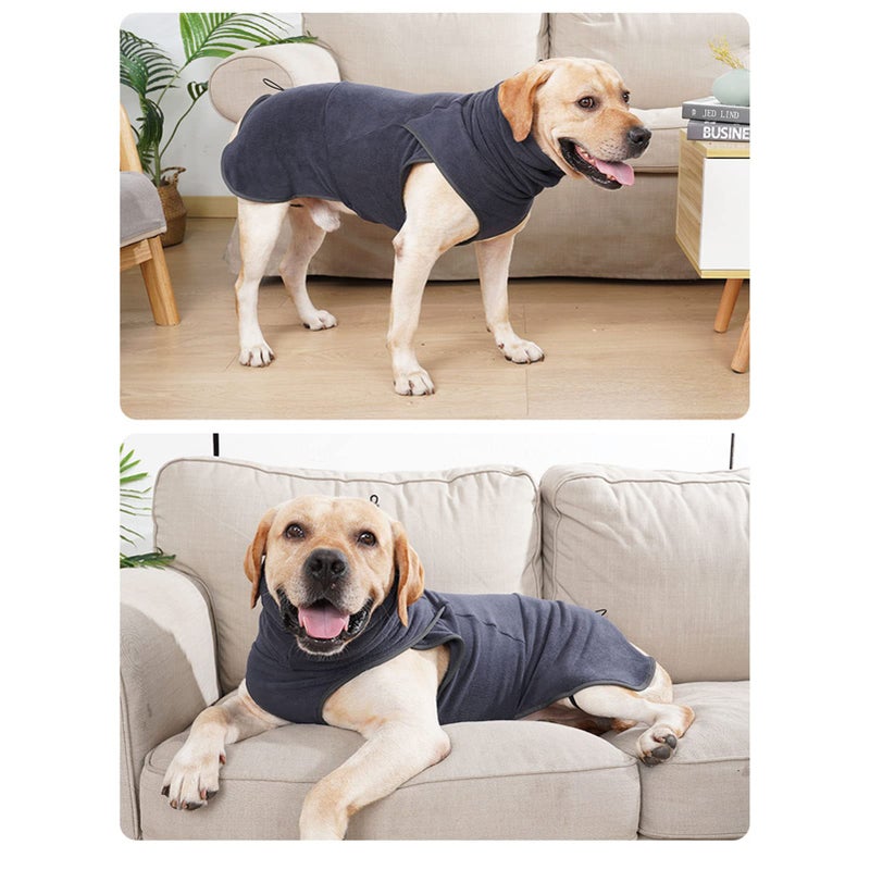 XXL Winter Dog Jacket Warm Thickening Stretch Coat With Elastic Leg Straps Open Crotch Design Navy Blue - Image 3