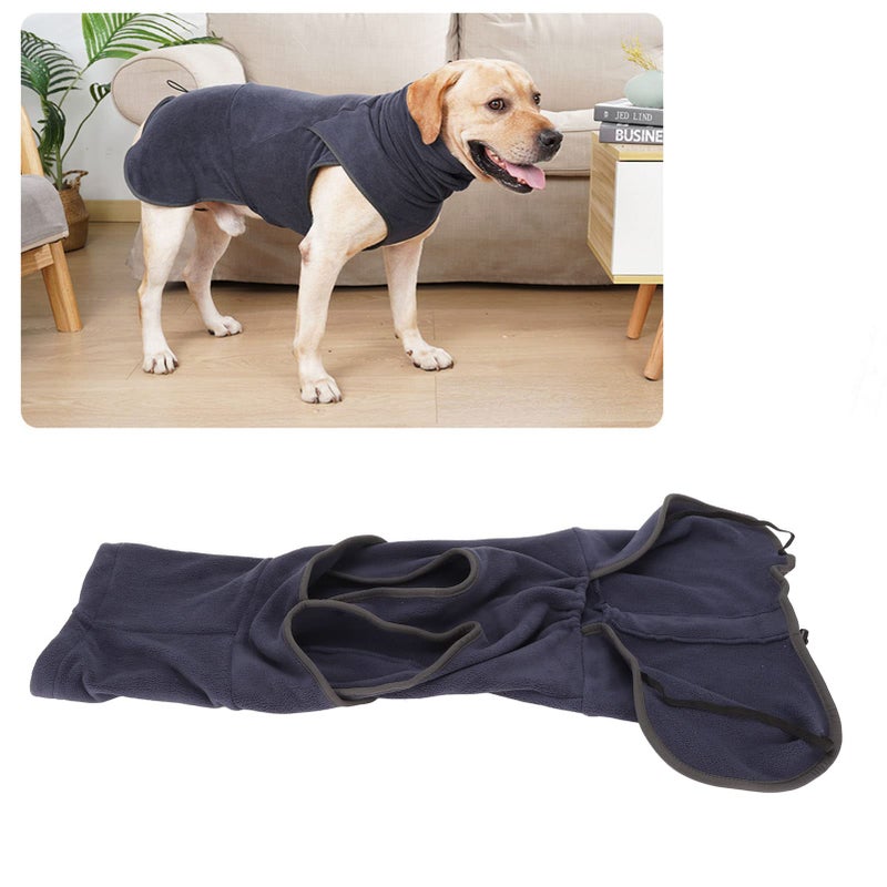 XXL Winter Dog Jacket Warm Thickening Stretch Coat With Elastic Leg Straps Open Crotch Design Navy Blue - Image 5