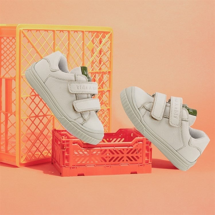 Kids A More Dream Double Velcro Leather Unisex Children's Shoes Beige  - Image 4
