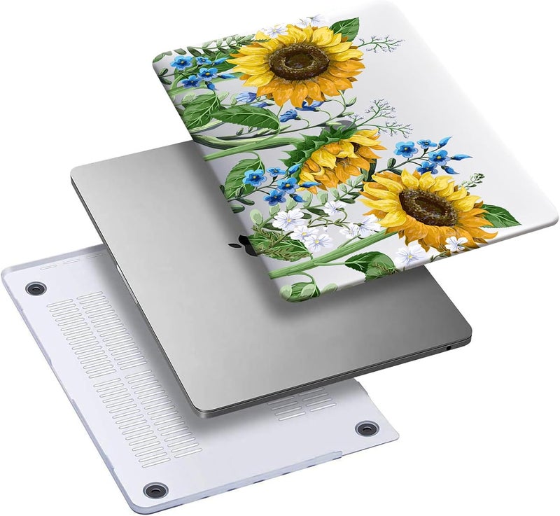 KEROM Compatible with MacBook Pro 13 inch Case 2022-2016 Release M2 M1 A2338 A2289 A2251 A2159 A1989 A1706 with Touch Bar, Plastic Hard Shell Case & Keyboard Cover, Sunflower - Image 4
