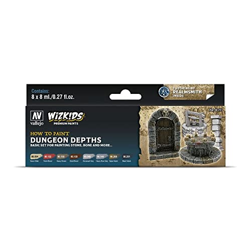 Vallejo - Wizkids | Dungeon Depths | Modeling Wargames Premium Paints Set | Ideal for Anything that may Be Found in the Deepest and Darkest Dungeons | Contains 8 Bottles x 8 ml. (0.27 fl.oz.) - Image 2