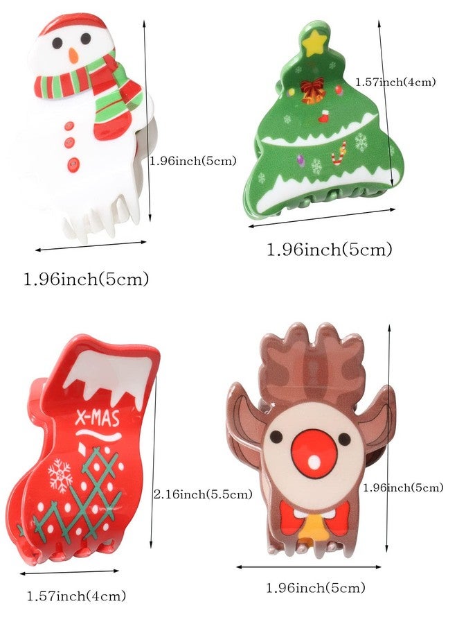 Cuizhiyu 4PK Christmas Hair Claw Clips for Girls Christmas Trees Snowman Elk Hair Clips Boot Hair Claws Cute Christmas Hair Accessories… - Image 4