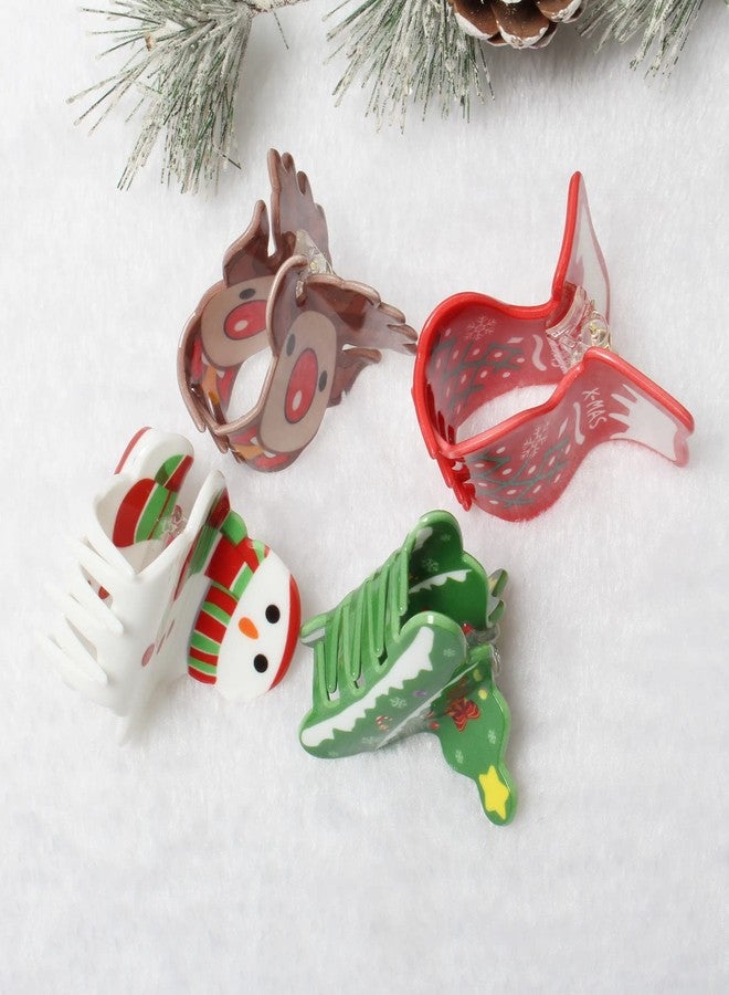 Cuizhiyu 4PK Christmas Hair Claw Clips for Girls Christmas Trees Snowman Elk Hair Clips Boot Hair Claws Cute Christmas Hair Accessories… - Image 5