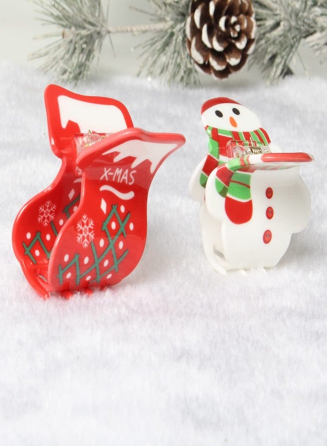 Cuizhiyu 4PK Christmas Hair Claw Clips for Girls Christmas Trees Snowman Elk Hair Clips Boot Hair Claws Cute Christmas Hair Accessories… - Image 3
