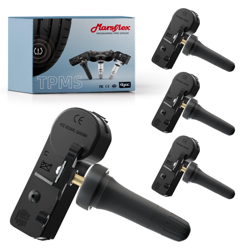 Marsflex TPMS Sensor Fit for Ford Lincoln Mercury F150 F250F350 Super Duty Escape Focus Explorer Tire Pressure Monitoring System OE DE8T1A180A 9L3Z1A189A 315MHZ 4PCS