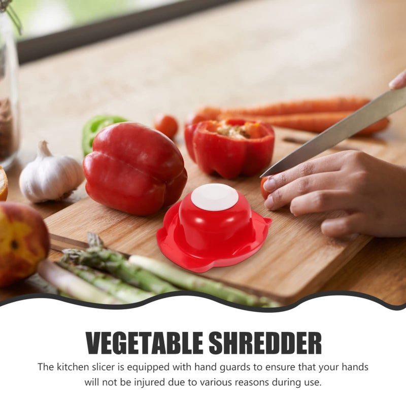 3 Pieces Vegetable Slicer Multi Functional Shredding Tool Red For Safe Cutting Potatoes Carrots And More Sturdy Easy To Clean Kitchen Gadget - Image 5