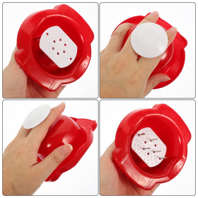 3 Pieces Vegetable Slicer Multi Functional Shredding Tool Red For Safe Cutting Potatoes Carrots And More Sturdy Easy To Clean Kitchen Gadget - Image 3
