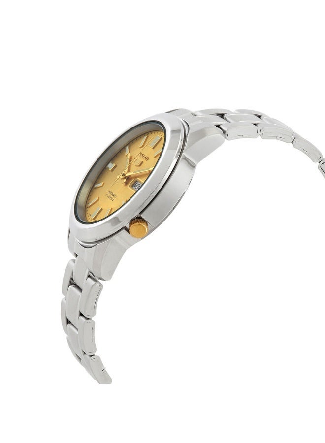 Seiko 5 Automatic Men's Watch, Gold Dial, Stainless Steel Bracelet SNKK13K1 - Image 2