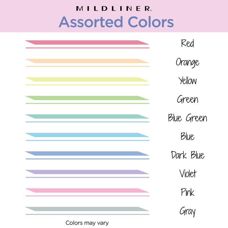 Zebra Pen Mildliner Dual-Tip Highlighter Marker Set, Broad and Fine Tips, No Bleed, Ideal for Bible Highlighting, Journaling and Note-Taking, Fluorescent and Cool Ink Colors, 10-Pack (78101) - Image 4