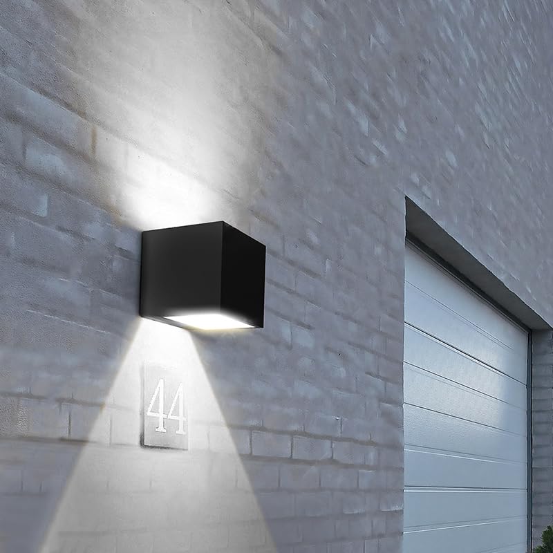 SOTTLOT Solar Wall Lights, 4000K 700LM Up and Down Solar Lights Outdoor Waterproof, Super Brightness Cube Design LED Solars Outdoor Light Decorative for Porch Patio Yard Fence, 1pcs - Image 1