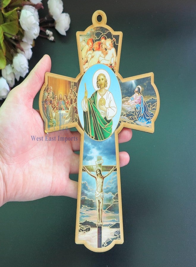 WE 12 Pcs Catholic Saint Jude Wooden Wall Cross - Baptism Favor - Image 3
