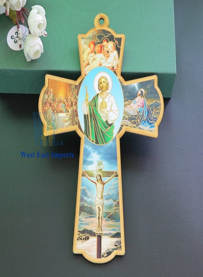 WE 12 Pcs Catholic Saint Jude Wooden Wall Cross - Baptism Favor - Image 4