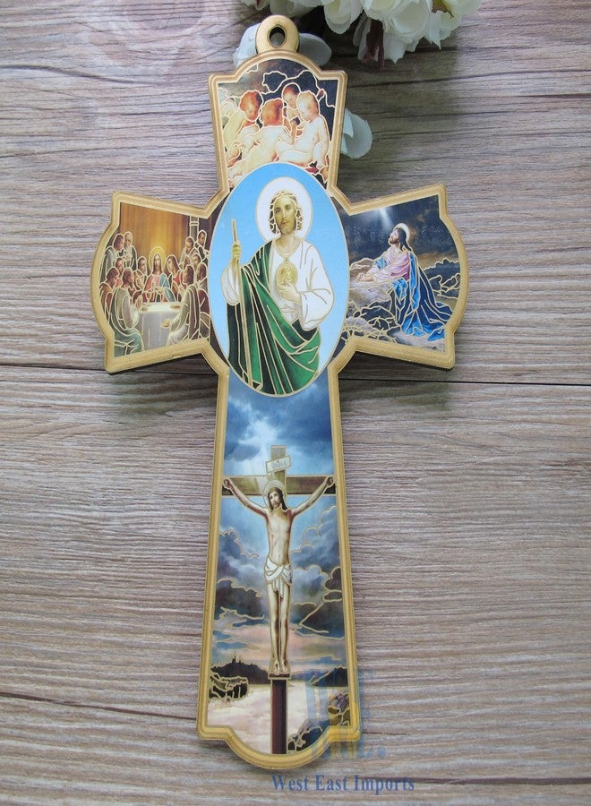 WE 12 Pcs Catholic Saint Jude Wooden Wall Cross - Baptism Favor - Image 5