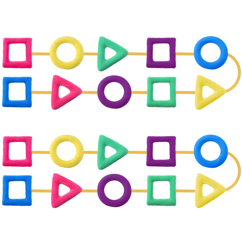 Woanger 2 Pcs Shapes Walking Rope for Preschool Walking Rings for Toddlers First Day of School 10 Colorful Handles Leash for Toddler Class Line Rope 165 Long Keep Children Calm and Line Classroom Supplies