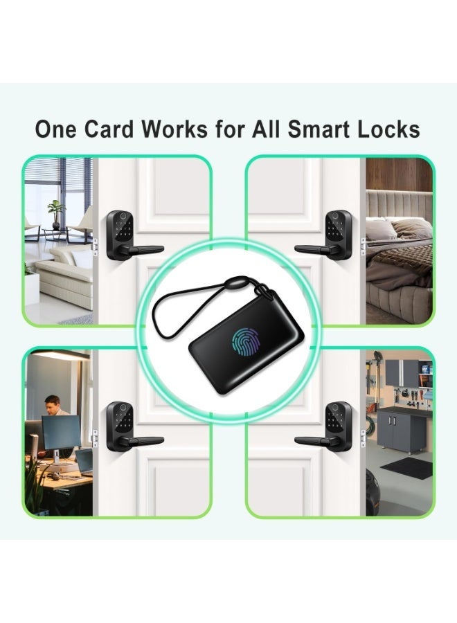جوميز 10 قطع - بطاقة ذكية لأقفال ذكية، بطاقات ذكية، بطاقات RFID بتردد 13.56 ميجاهرتز، أجهزة تحكم عن بعد لأقفال الأبواب التي تعمل بدون مفتاح، قفل باب يعمل ببطاقة ذكية (أسود) - Image 3