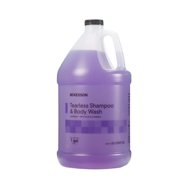 McKesson Shampoo and Body Wash with Aloe  Vitamin E 1 Gallon Pack of 1 Bulk Refill Tearless Lavender
