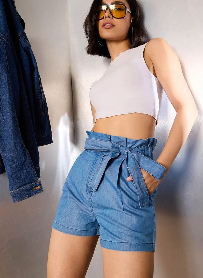 ساسافراس High-Rise Denim Shorts for Women