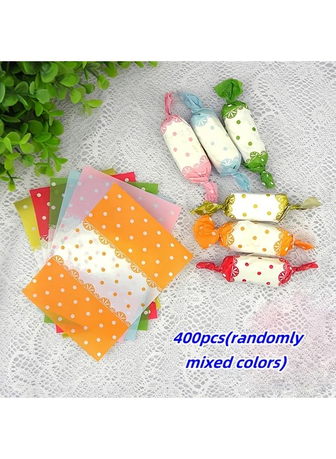 400pcs Assorted Color Wax Paper Candy Wrappers Pastel Floral Polka Dot Designs For Treats - Image 1