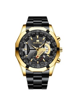 VavaVoom Wrist Watch For Men, Fashion Analog Quartz Men's Watch, 3BAR Waterproof Quartz Watch With Stainless Steel Strap, Wear Resistant Comfortable Luxury Wrist Watch With Luminous Pointer, (Gold And Black)  - Image 1